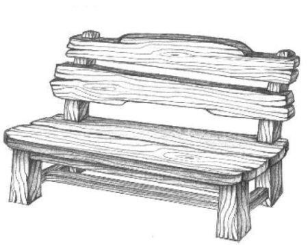 Скамейка карандашом