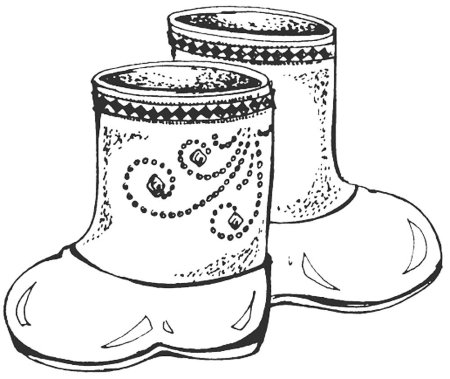 Валенки раскраска для малышей