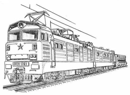 Раскраска электровоз