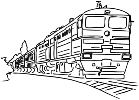 Раскраска пассажирский поезд