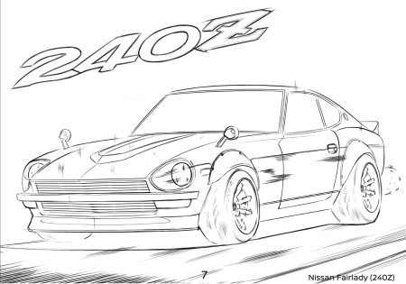 Ниссан 240z карандашом