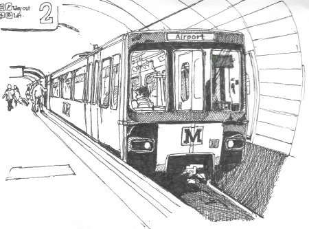 Поезд метро раскраска