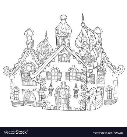 Терем раскраска