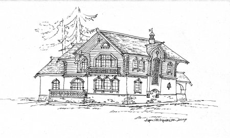 Эскизы старинных домов