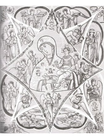Прорись иконы Неопалимая Купина