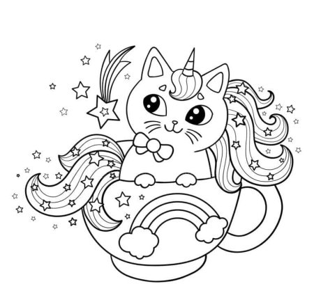 Раскраски для девочек котики Единорожки