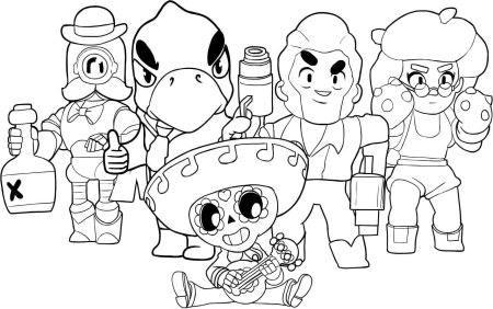 Герои Brawl Stars раскраска