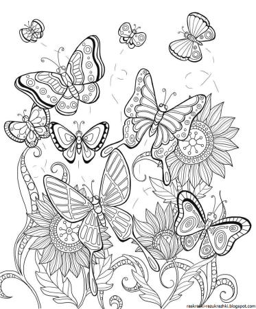 Бабочка раскраска для детей