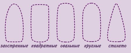 Форма ногтей шаблон