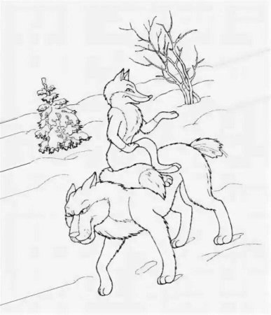 Рисунок к сказке Лисичка сестричка и серый волк