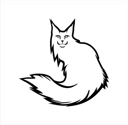 Раскраска кот Мейн кун