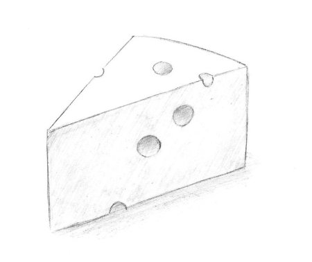 Рисунок сыра карандашом