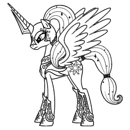 Раскраска my little Pony Селестия