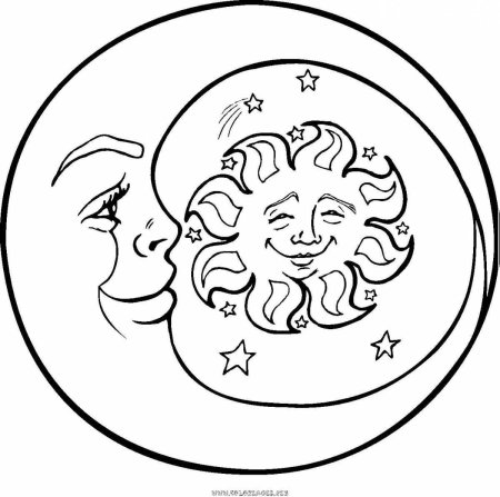 Солнце Луна звезды раскраска