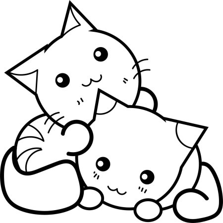 Милые кошечки раскраска