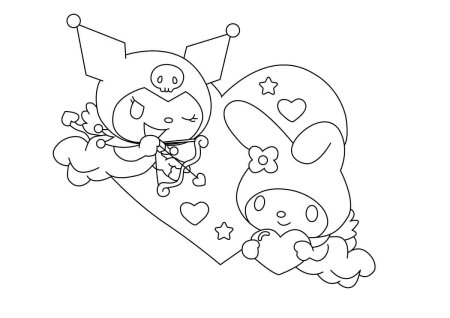 Китти Kuromi раскраска