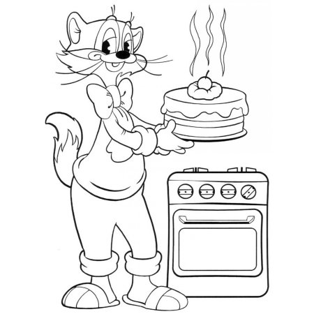 Кот Леопольд раскраска