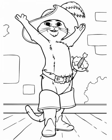 Раскраска кот в сапогах Шарль Перро