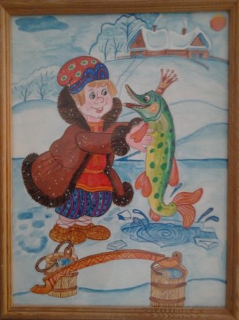 Рисунок Емели из сказки по щучьему велению