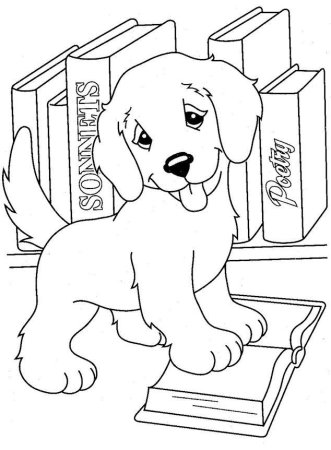 Щенок раскраска для детей