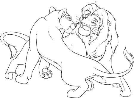 Раскраска Симба Король Лев