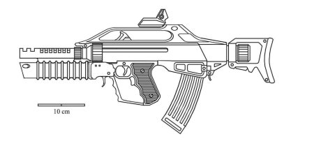 Автомат g36c чертеж из дерева