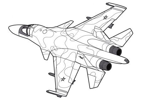 Раскраска истребитель бомбардировщик Су-34
