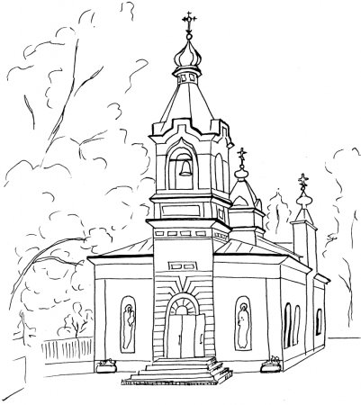 Картинки раскраски церковь (55 фото)