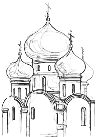 Храм раскраска