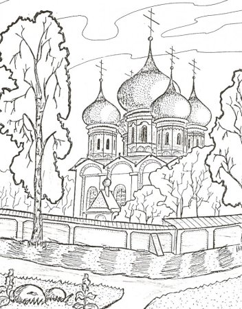 Церковь раскраска для детей