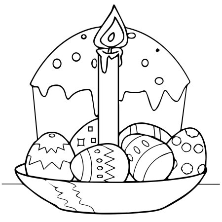 Пасхальный кулич раскраска для детей