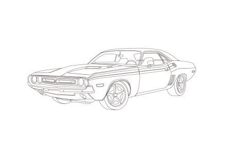 Dodge Challenger 1970 рисунок