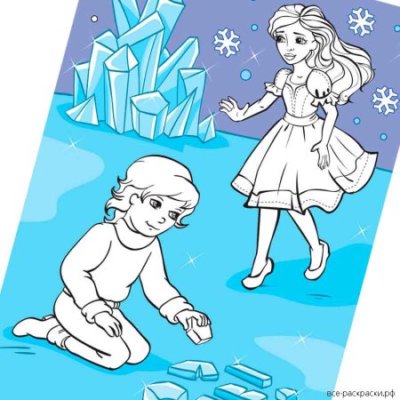 Раскраски Снежная Королева Хранители чудес Кай