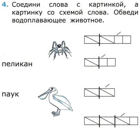 Звуковой анализ слова в 1 классе схема карточки школа России
