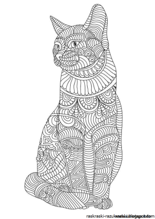 Рисунок кошки для раскрашивания