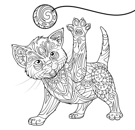 Кошки. Раскраска