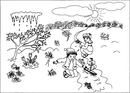 Раскраска. Весна