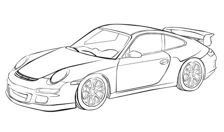 Машинка Порше 911 разукрашка