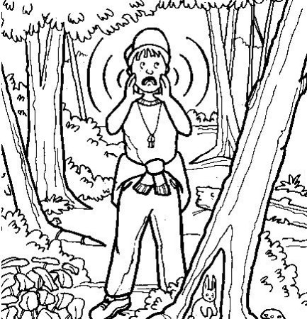 Раскраска потерялся в лесу