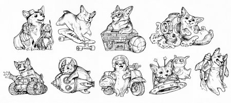 Раскраска корги