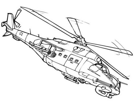 Рисунок военного вертолета ми-24 сбоку