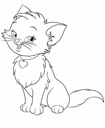 Котёнок рисунок раскраска