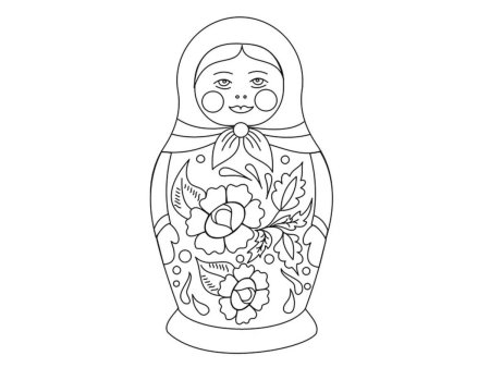Сергиево-Посадская Матрешка раскраска