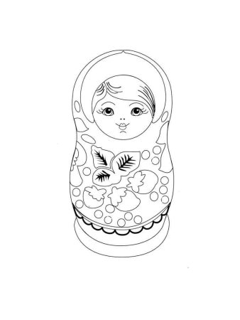 Хохломская Матрешка раскраска