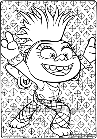 Раскраска Тролли мировой тур Цветан