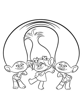 Тролли. Раскраска (Розочка)