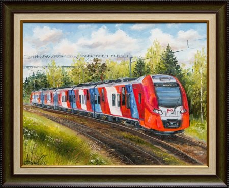 Картина электропоезд