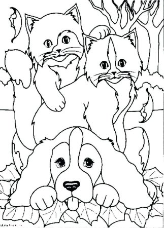 Кошки и собаки. Раскраска