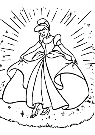 Принцессы Disney раскраски Золушка