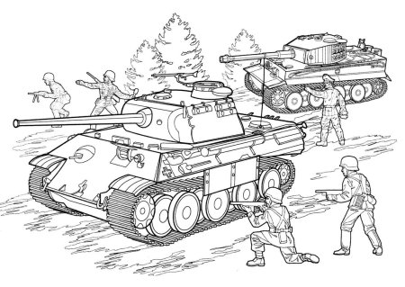 Раскраски танки ВОВ 1941-1945